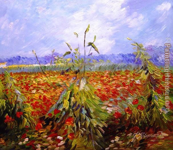 A Field With Poppies painting - Vincent van Gogh A Field With Poppies art painting